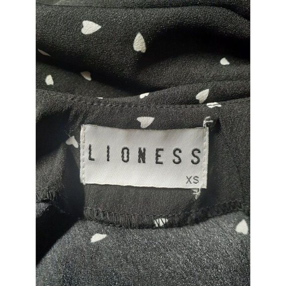 Lioness Dress Black White Hearts String Along Mini Adjustable Dress Size X-Small - Picture 10 of 10